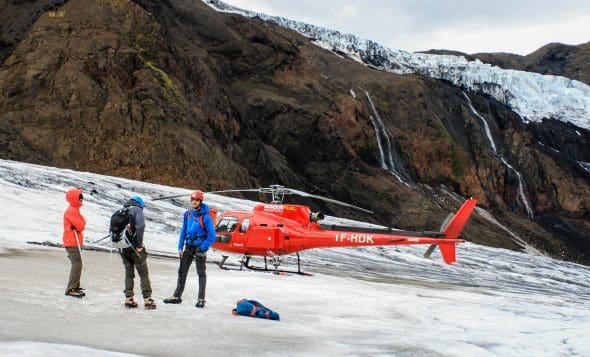 Helicopter glacier hike